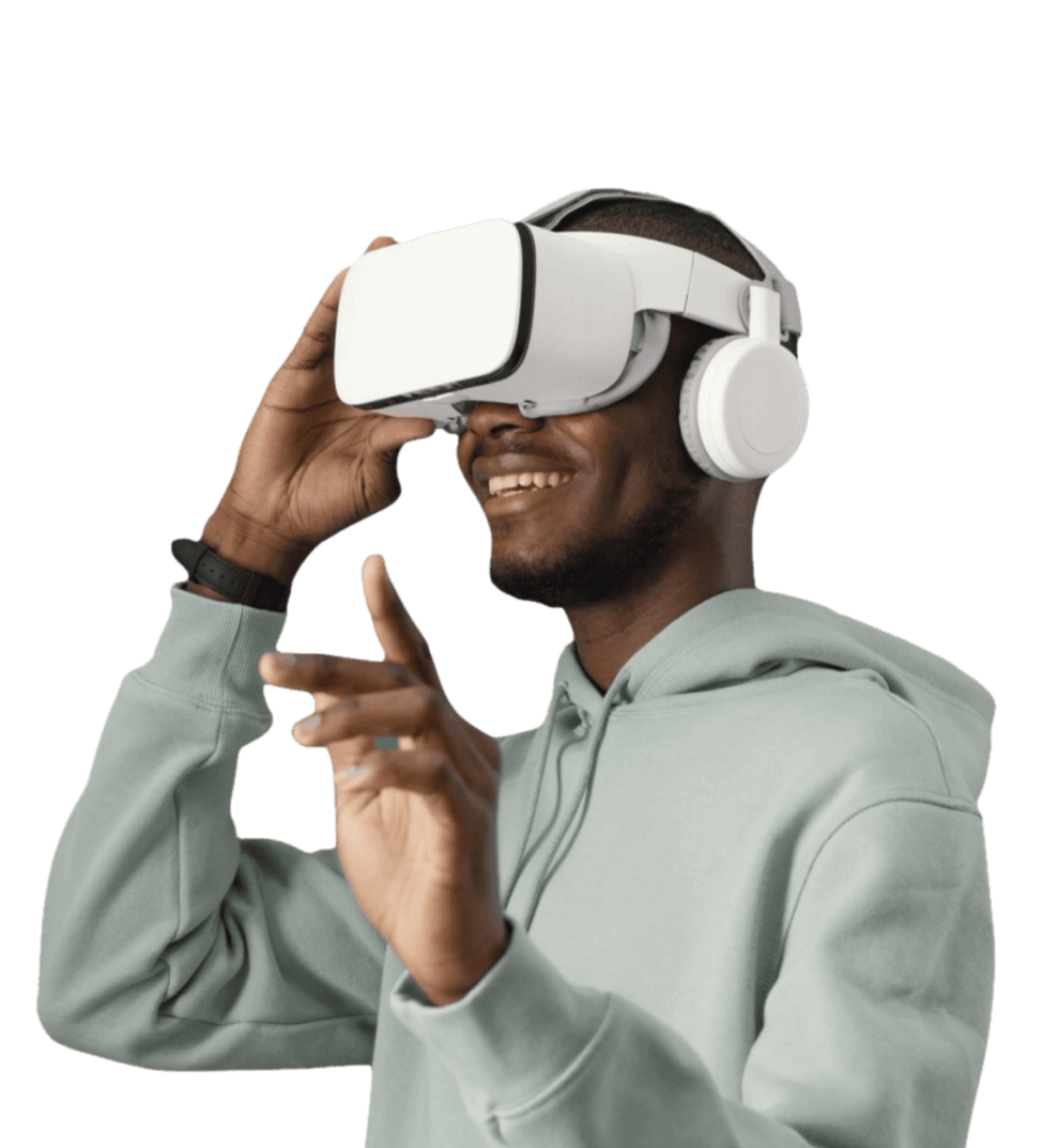 Man wearing a VR headset