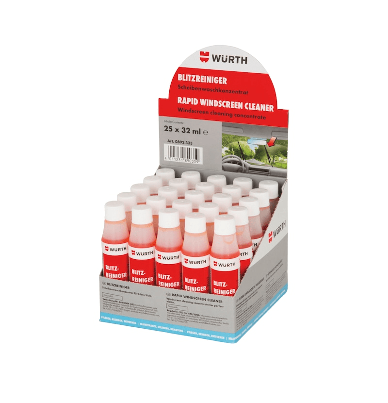 Würth Rapid Windscreen Cleaner, 25 × 32 ml Display Carton
